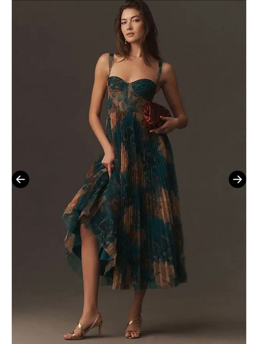 Hutch Willa Sleeveless Tulle Maxi Dress, Blue Floral, NWT, Size 12